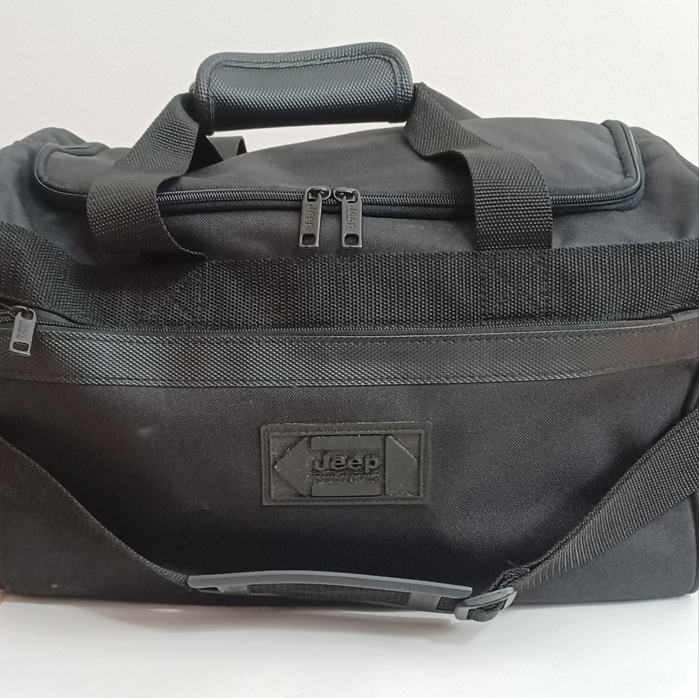 Jeep Travel Equipment Duffle Bag approximately 9"x10"x15" black duffel bag #1